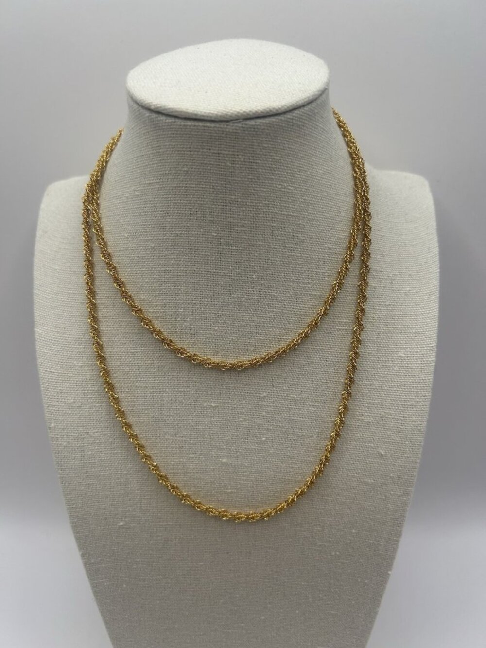Eisenberg Vintage Gold Tone Rope Chain Necklace 30” Classic Statement Jewelry - Picture 1 of 9